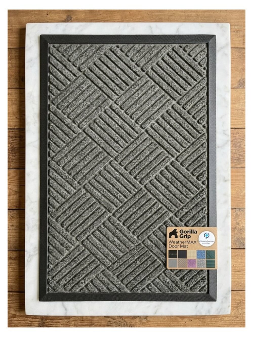 GORILLA GRIP WeatherMAX Door Mat Indoor Outdoor 29x17 Rubber Backing